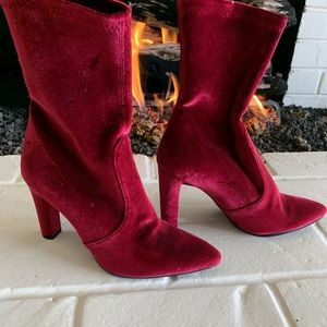 Raspberry Velvet StuartWeitzman boots
